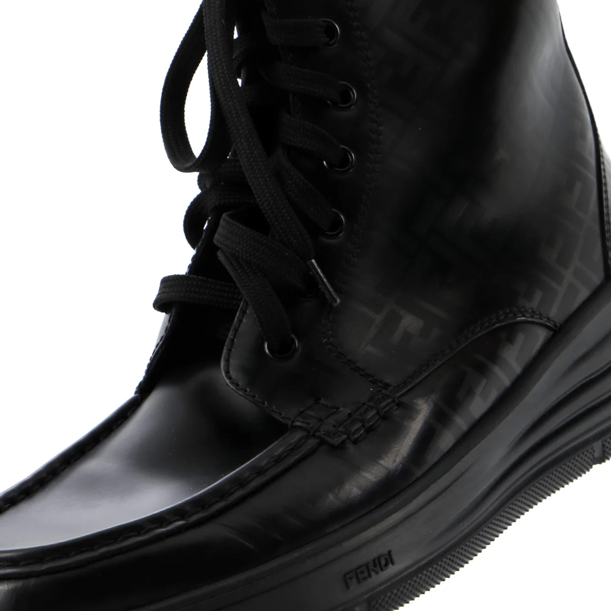 Men's Faded FF Lace Up Ankle Boots Leather - Deep Luxury