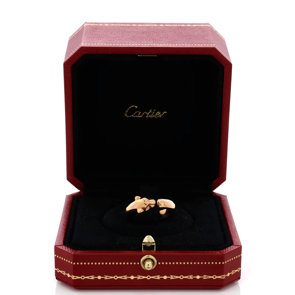 Panthere de Cartier Band Ring 18K Rose Gold with Onyx and Tsavorite 11mm - Deep Luxury