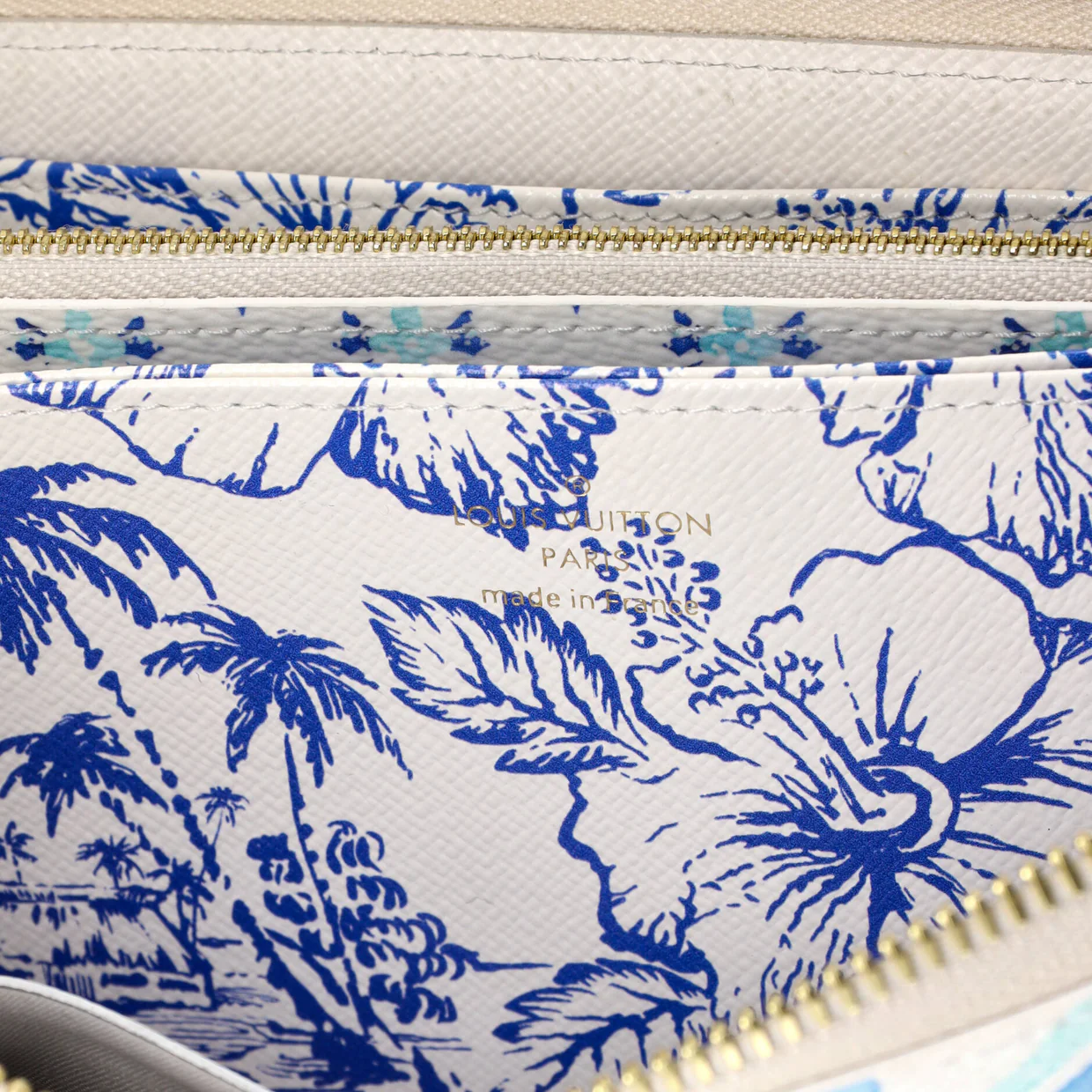 Zippy Wallet By The Pool Monogram Tile Canvas - Deep Luxury