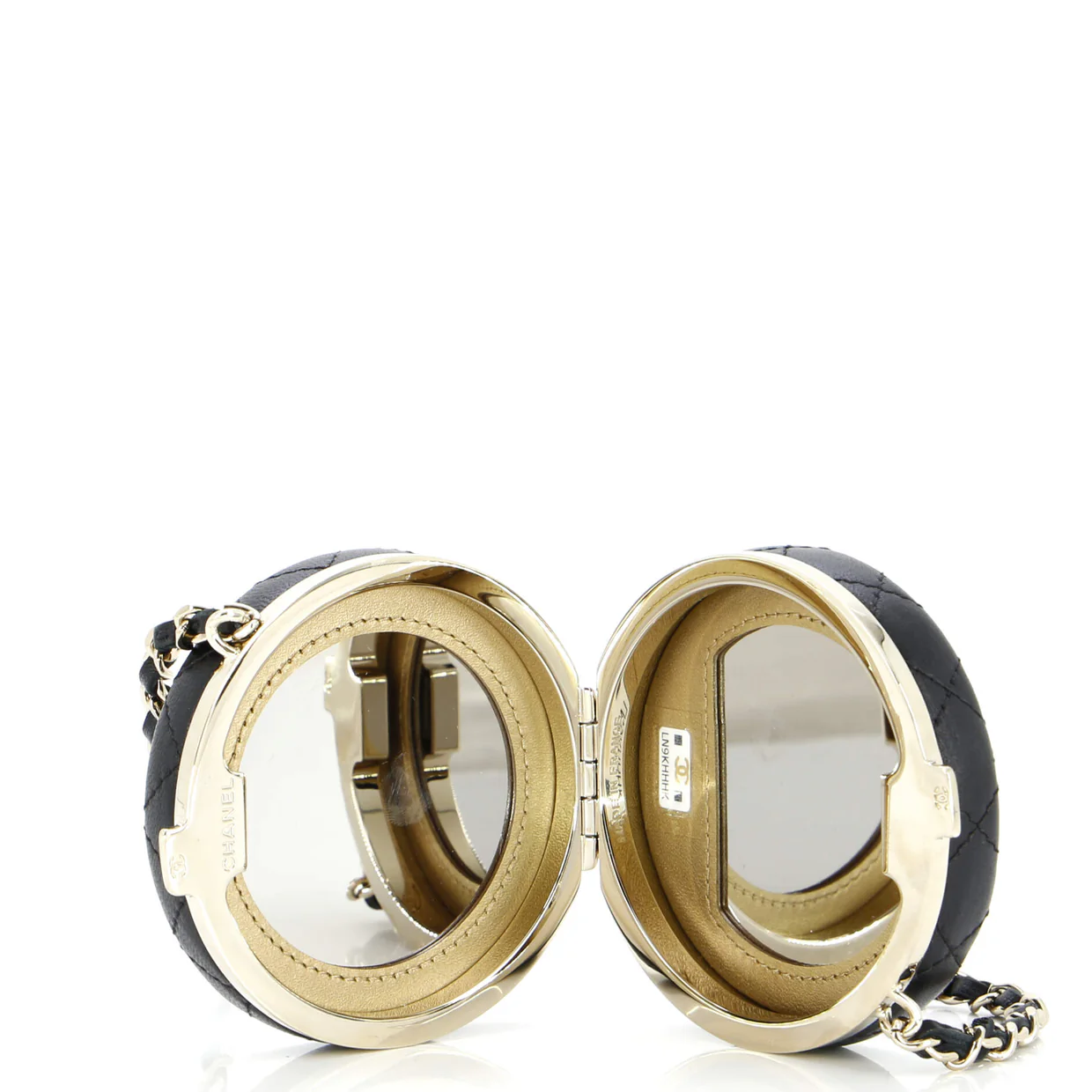 Poker Chip Clutch With Chain Quilted Lambskin with Enamel - Deep Luxury