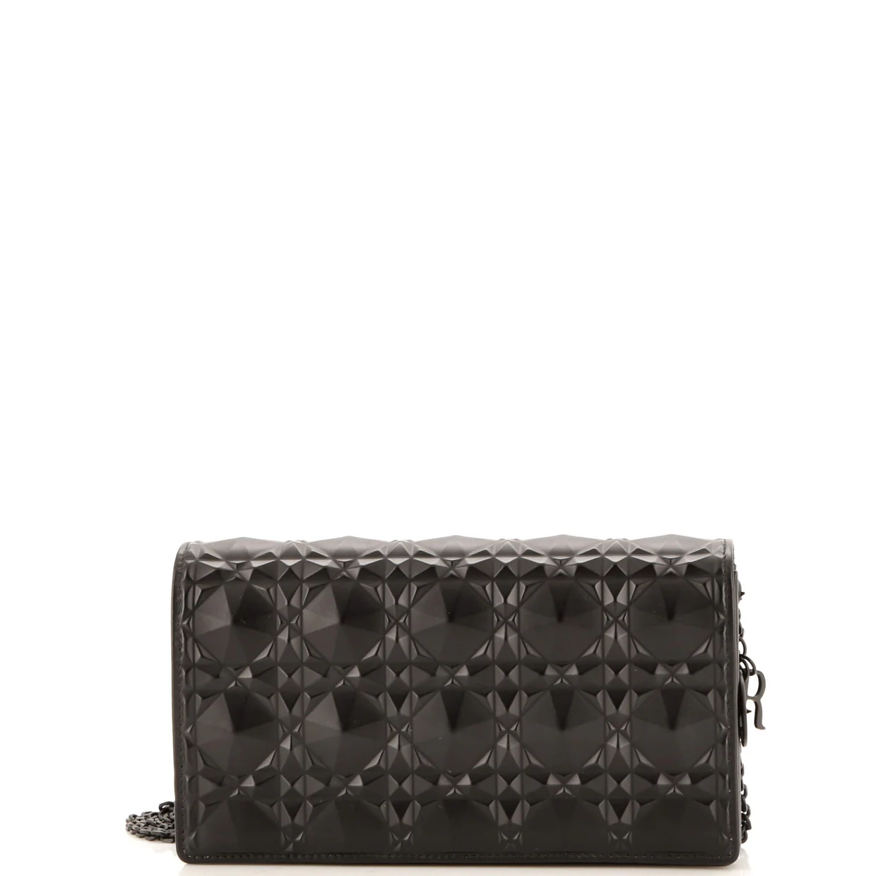 Lady Dior Wallet on Chain Pouch Diamond Motif Cannage Calfskin Long - Deep Luxury