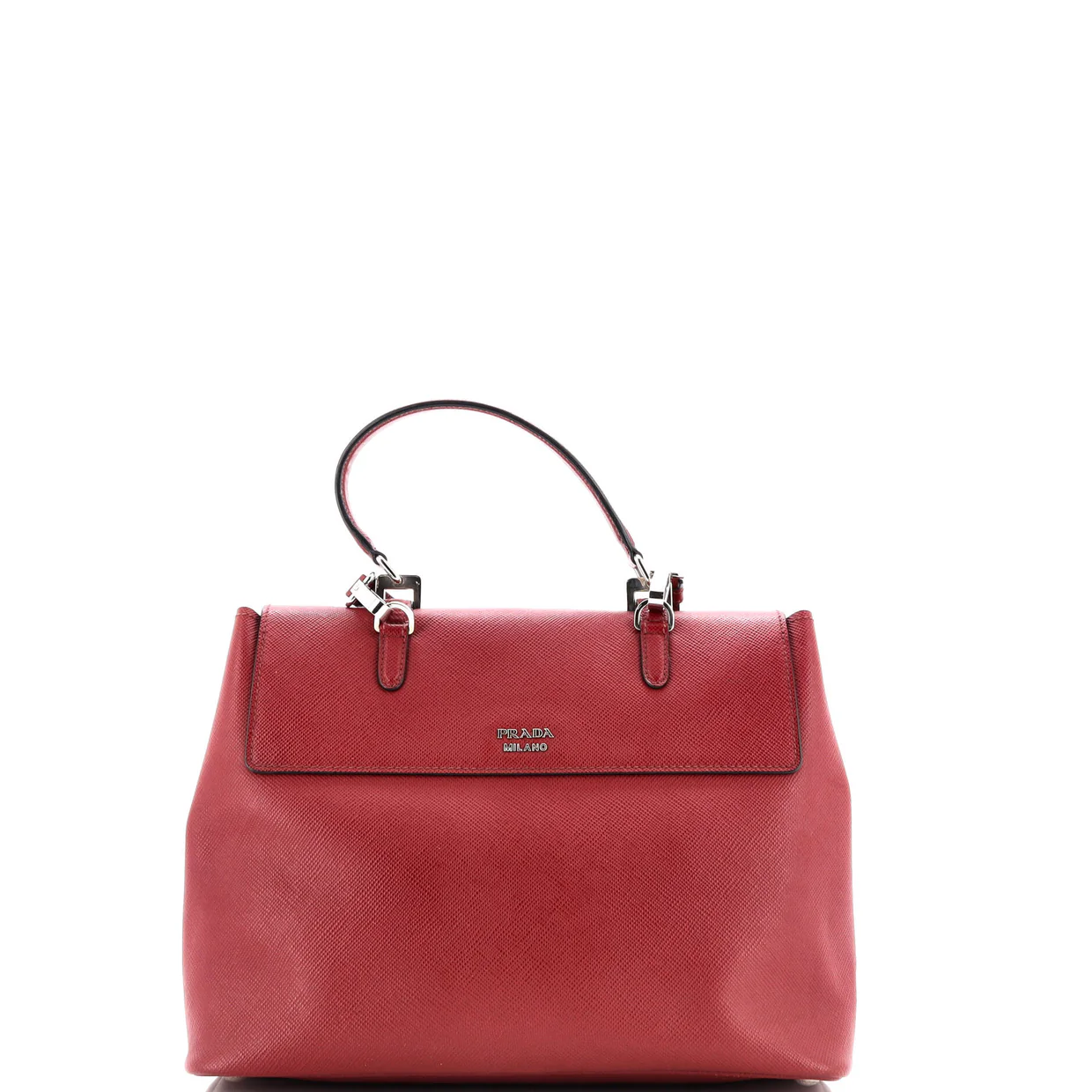 Dual Flap Double Turn Lock Satchel City Calfskin Medium - Deep Luxury