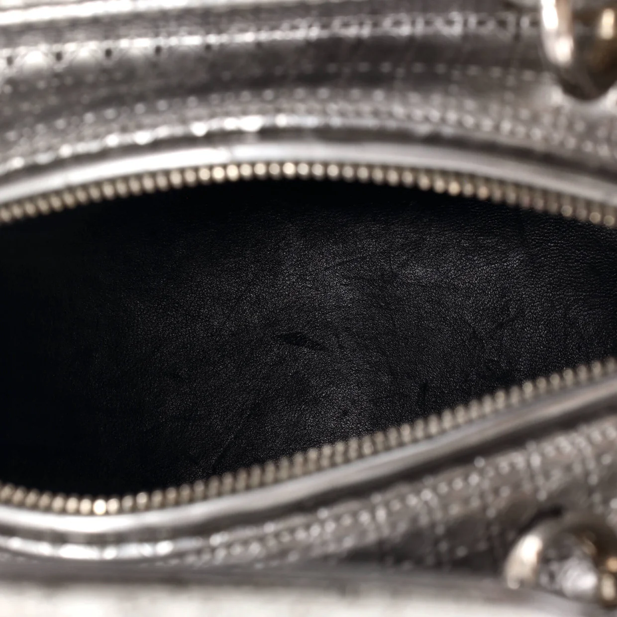 Lady Dior Bag Micro Cannage Metallic Calfskin Medium - Deep Luxury