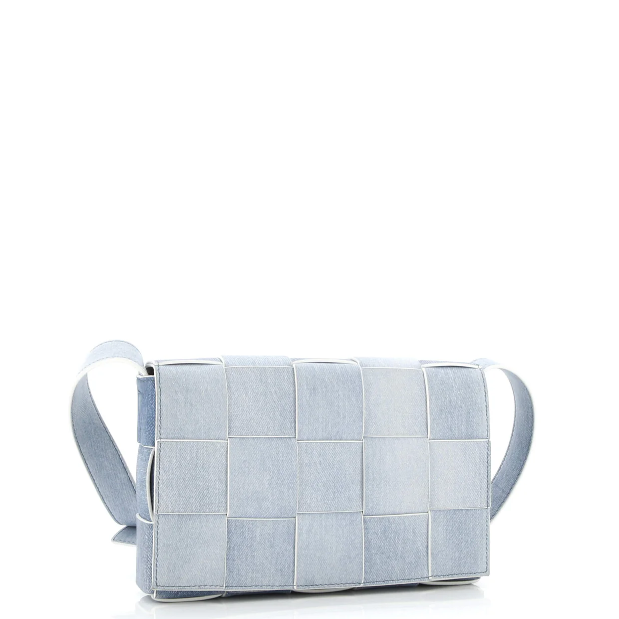 Cassette Crossbody Bag Maxi Intrecciato Denim - Deep Luxury