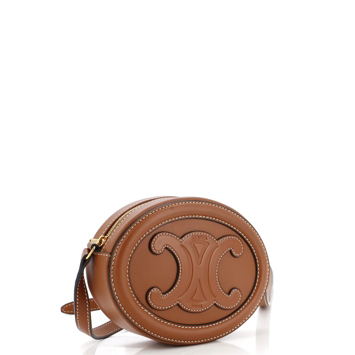 Triomphe Oval Crossbody Bag Leather Mini - Deep Luxury