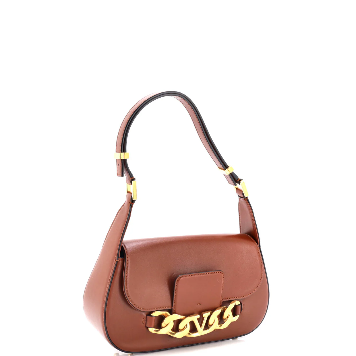 VLogo Chain Flap Shoulder Bag Leather Medium - Deep Luxury