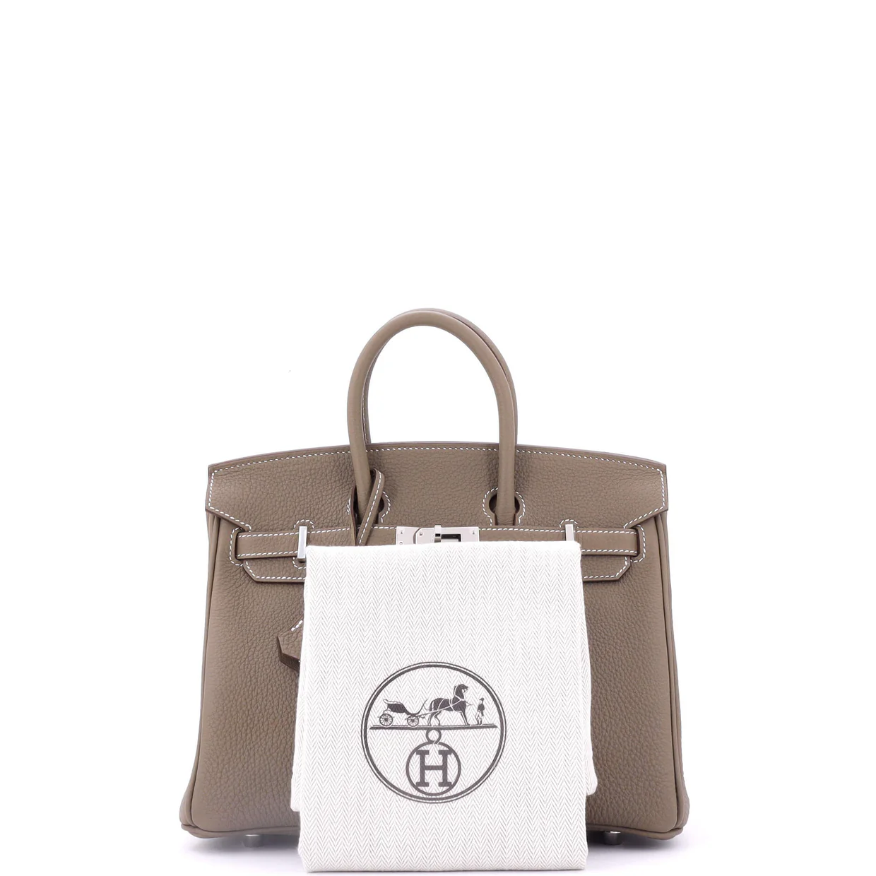 Birkin Handbag Grey Togo with Palladium Hardware 25 - Deep Luxury