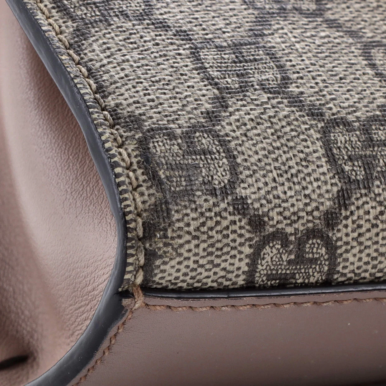 Pearly Padlock Shoulder Bag GG Coated Canvas with Studded Leather Small - Deep Luxury