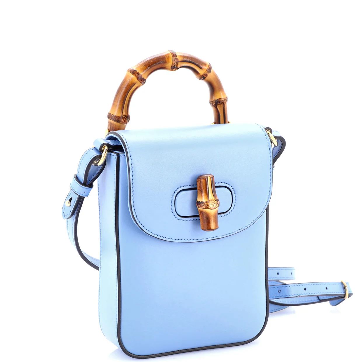 Bamboo Top Handle Backpack Leather Mini - Deep Luxury