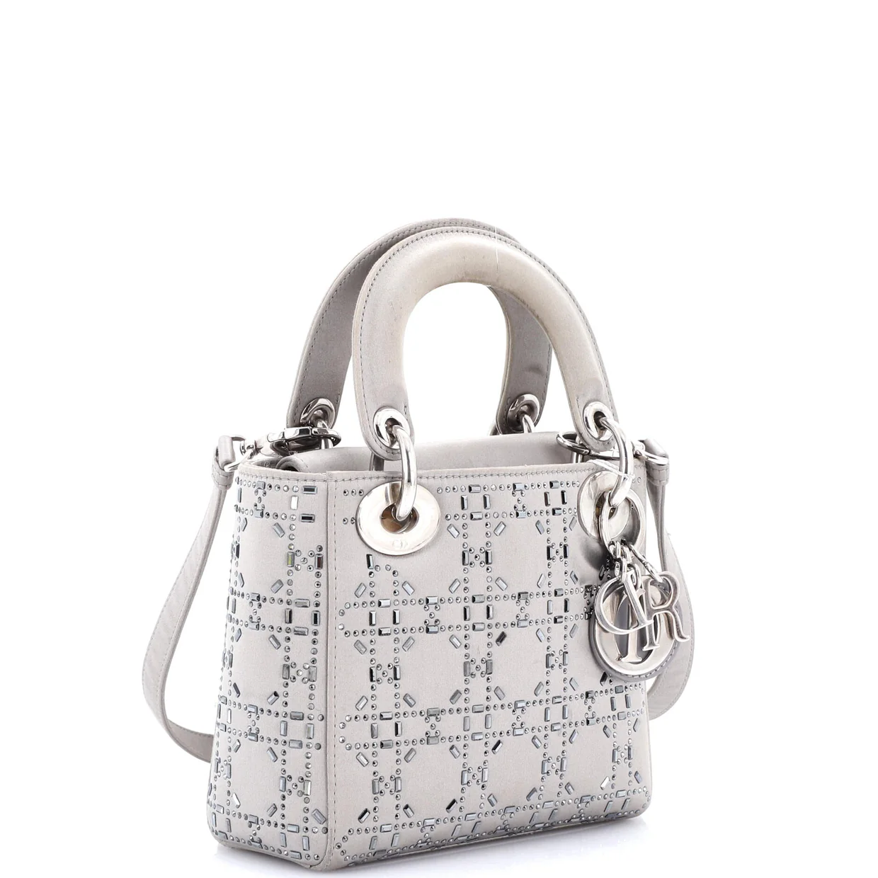 Lady Dior Bag Crystal Embellished Cannage Quilt Satin Mini - Deep Luxury