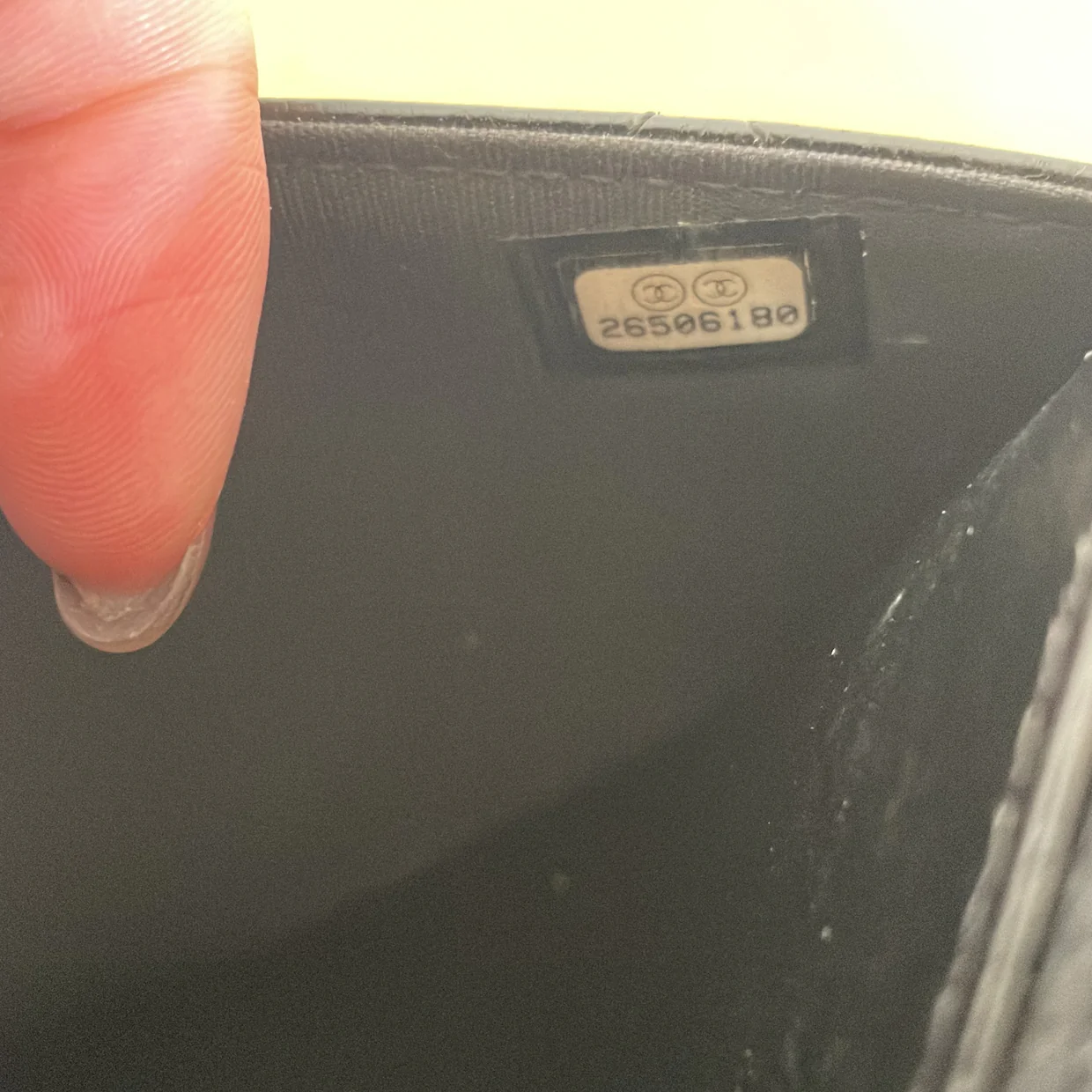 Logo Plate Wallet on Chain Quilted Goatskin - Deep Luxury