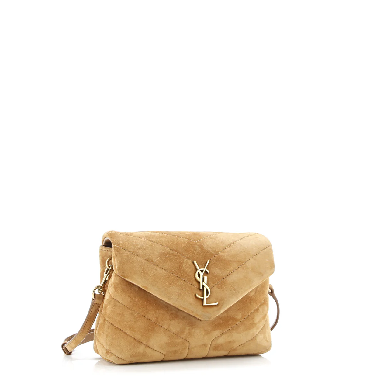 Loulou Shoulder Bag Matelasse Chevron Suede Toy - Deep Luxury