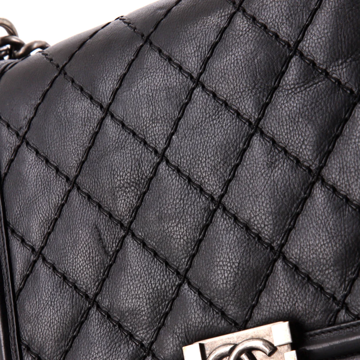 Stitch Boy Flap Bag Quilted Calfskin New Medium - Deep Luxury