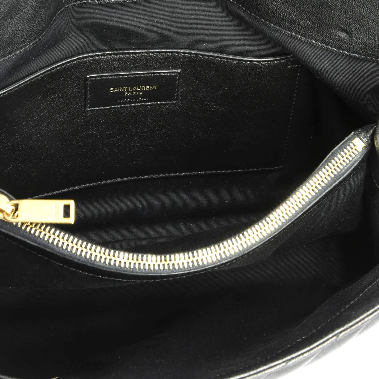 Classic Monogram College Bag Matelasse Chevron Leather Large - Deep Luxury