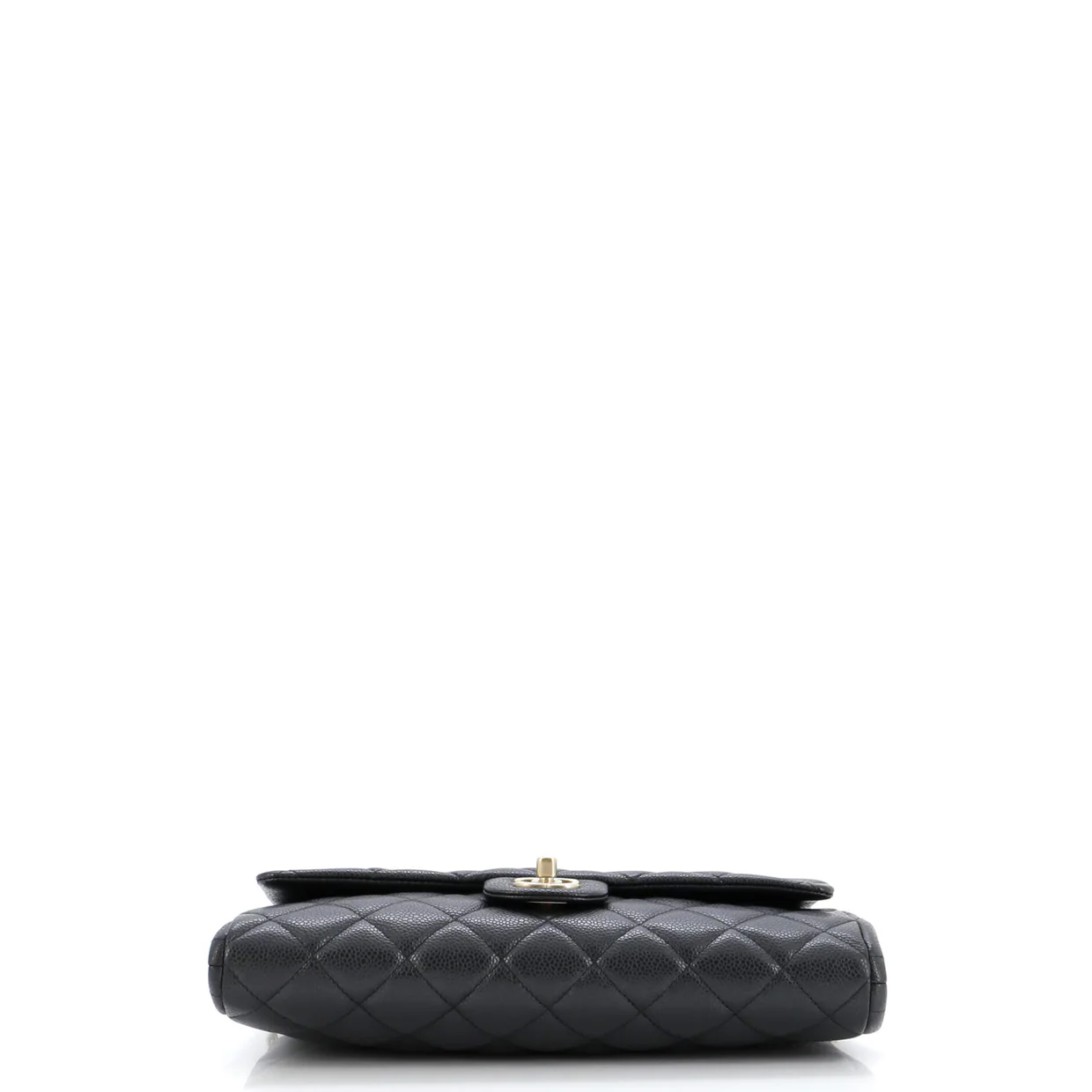 Clutch with Chain Quilted Caviar - Deep Luxury