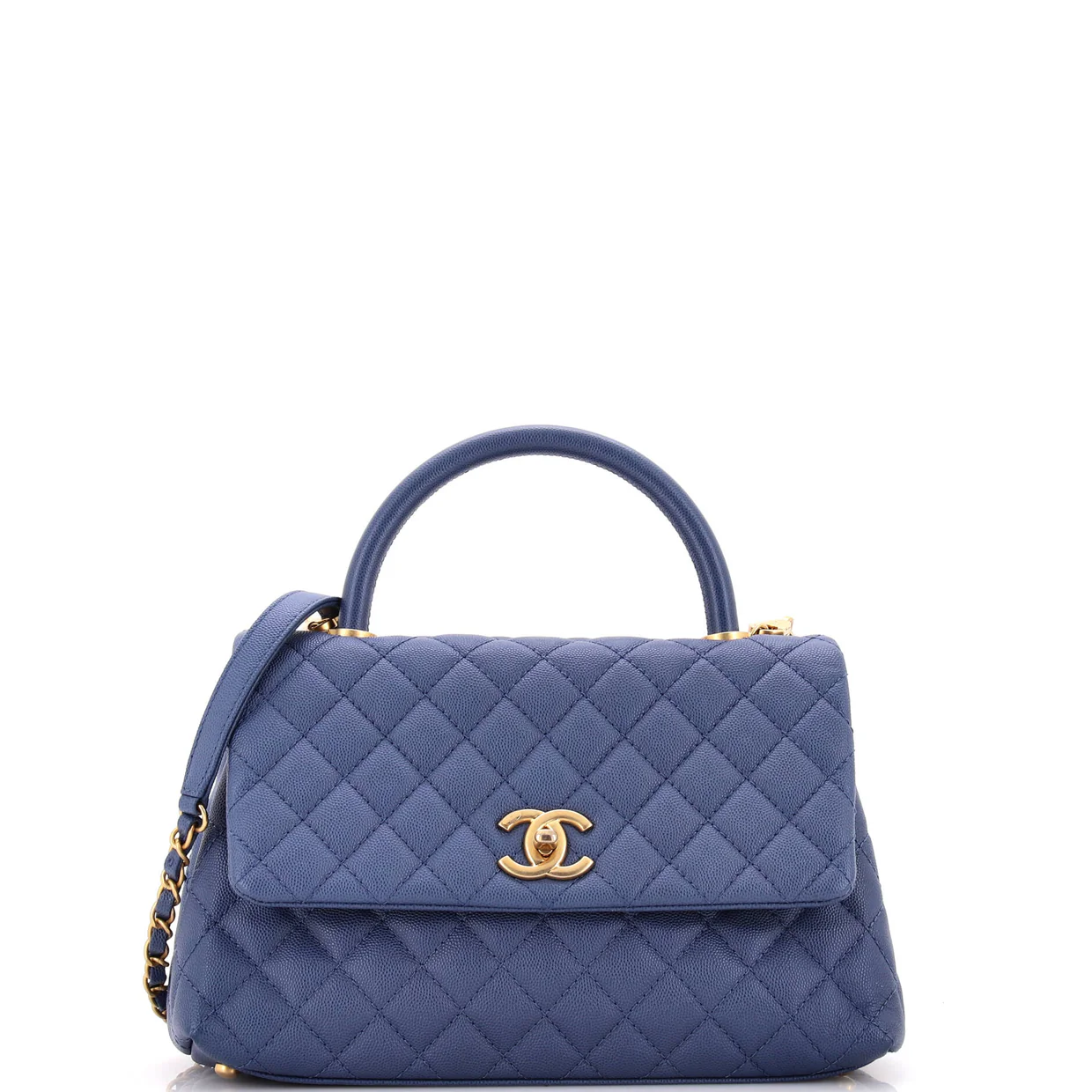 Coco Top Handle Bag Quilted Caviar Small - Deep Luxury