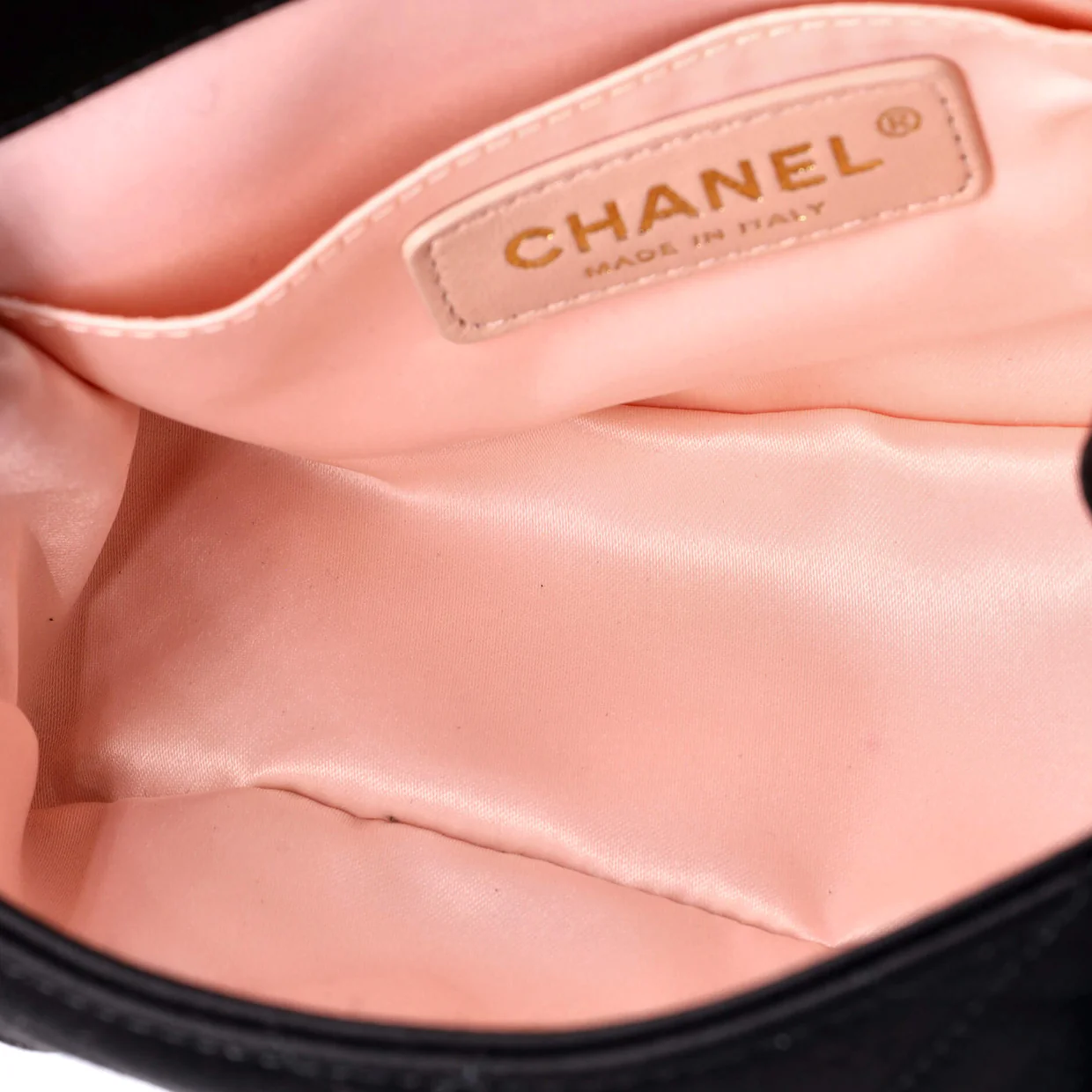 Oval Logo Chain Handle Flap Bag Quilted Satin with Crystals Mini - Deep Luxury