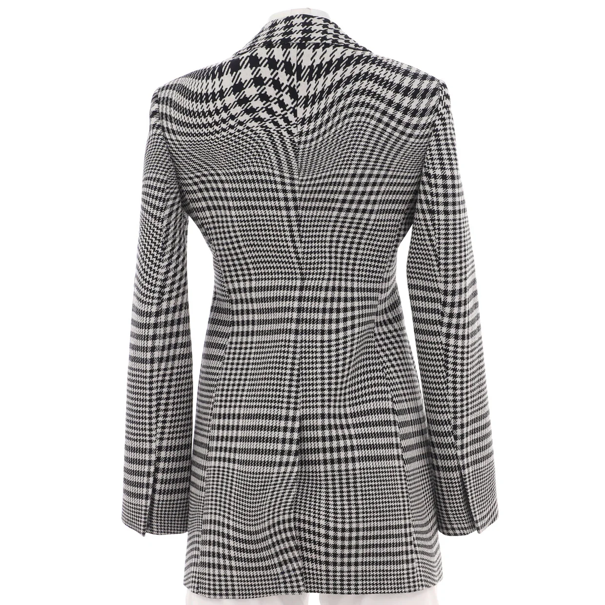 Women's Button Up Coat Houndstooth Wool - Deep Luxury