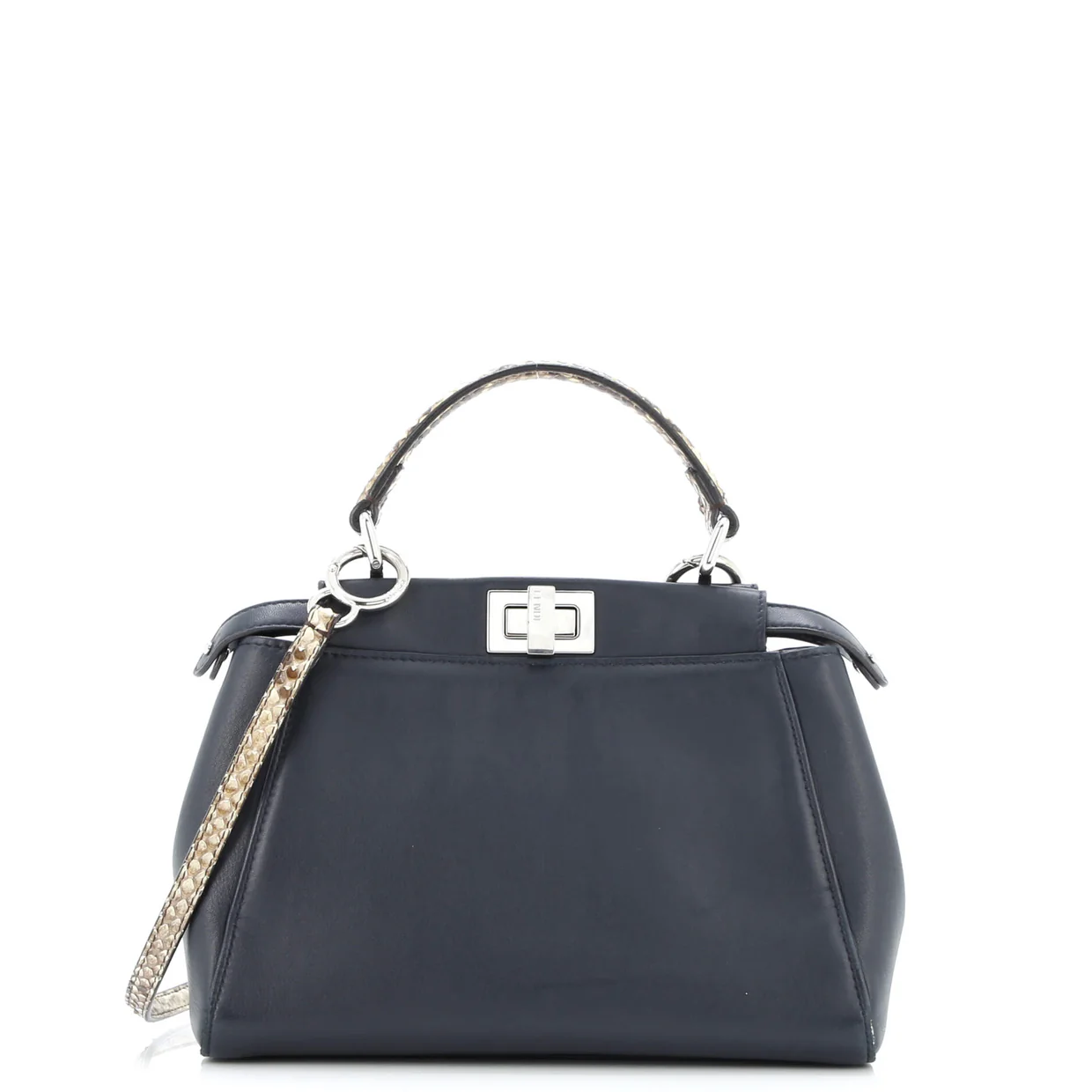 Peekaboo Bag Leather with Python Mini - Deep Luxury