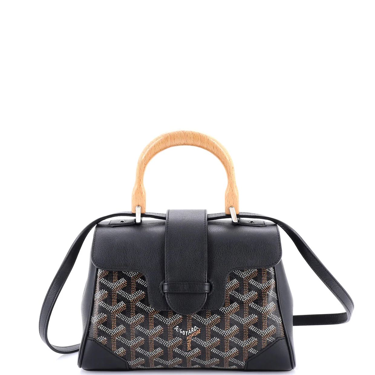 Saigon Top Handle Bag Coated Canvas with Leather Mini - Deep Luxury