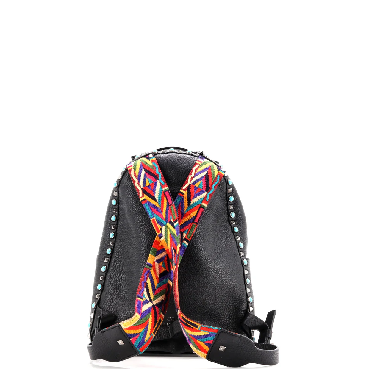 Rolling Rockstud Backpack Leather with Cabochons Medium - Deep Luxury