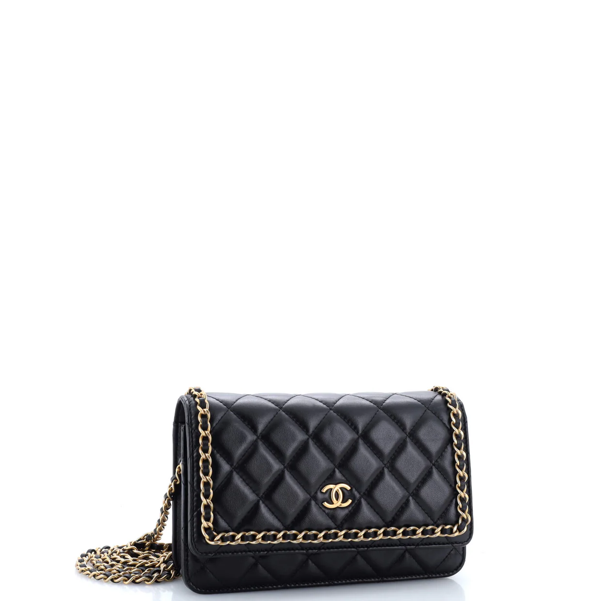Chain Around Wallet on Chain Quilted Lambskin - Deep Luxury