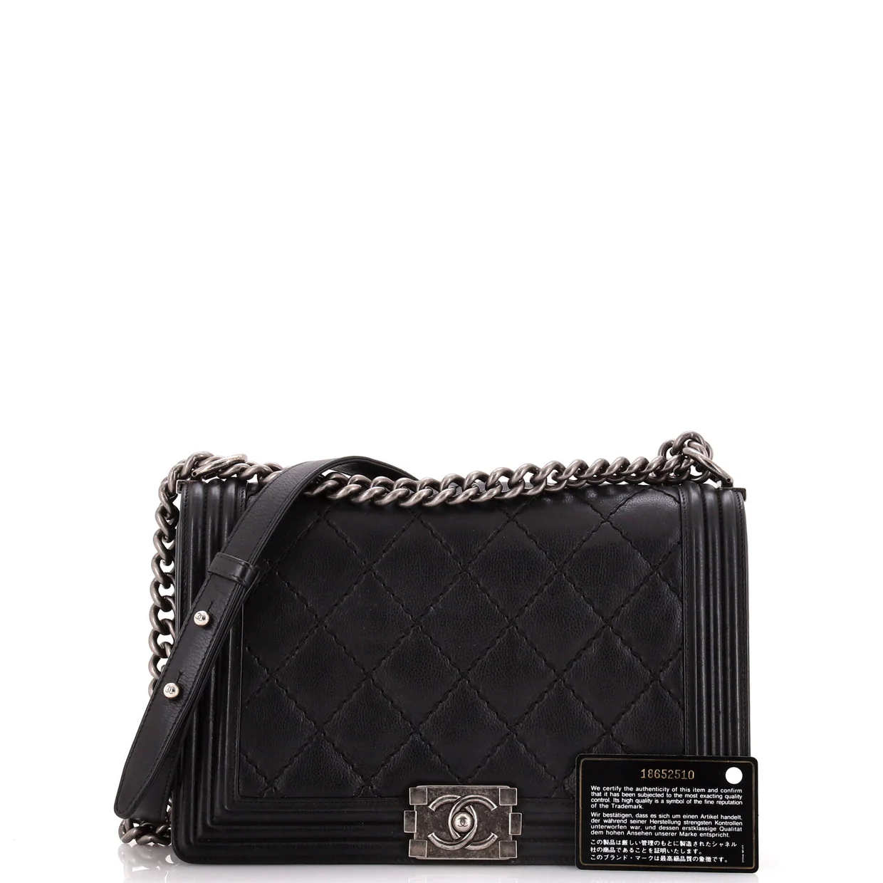 Stitch Boy Flap Bag Quilted Calfskin New Medium - Deep Luxury