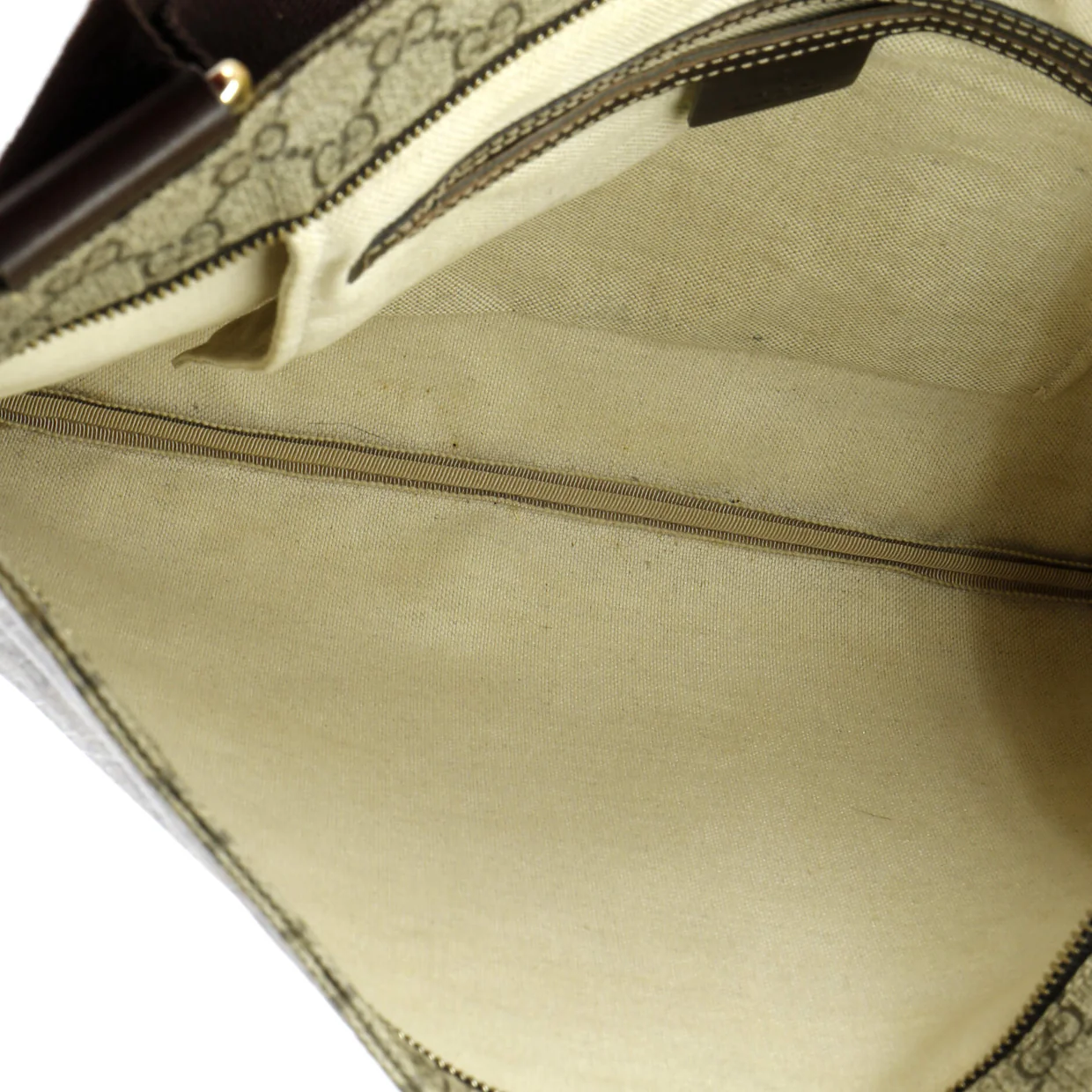 Zip Top Messenger Bag GG Coated Canvas Large - Deep Luxury