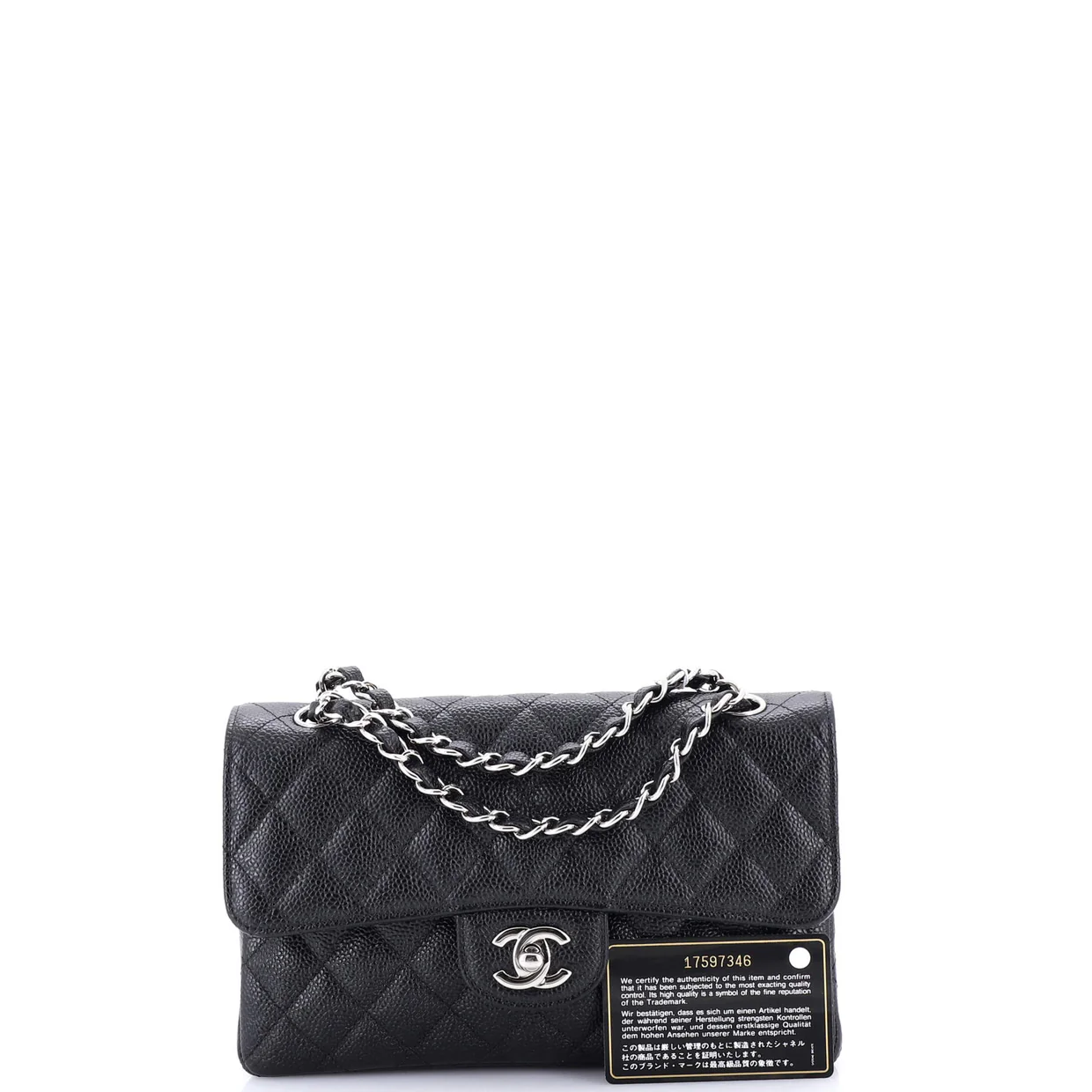 Classic Double Flap Bag Quilted Caviar Small - Deep Luxury