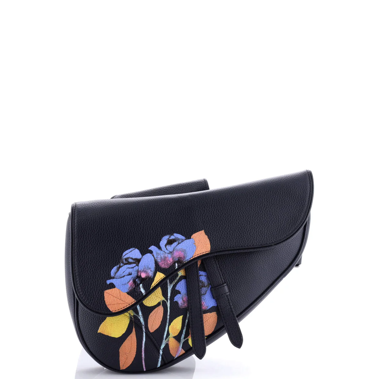Alex Foxton Floral Saddle Crossbody Bag Printed Leather - Deep Luxury