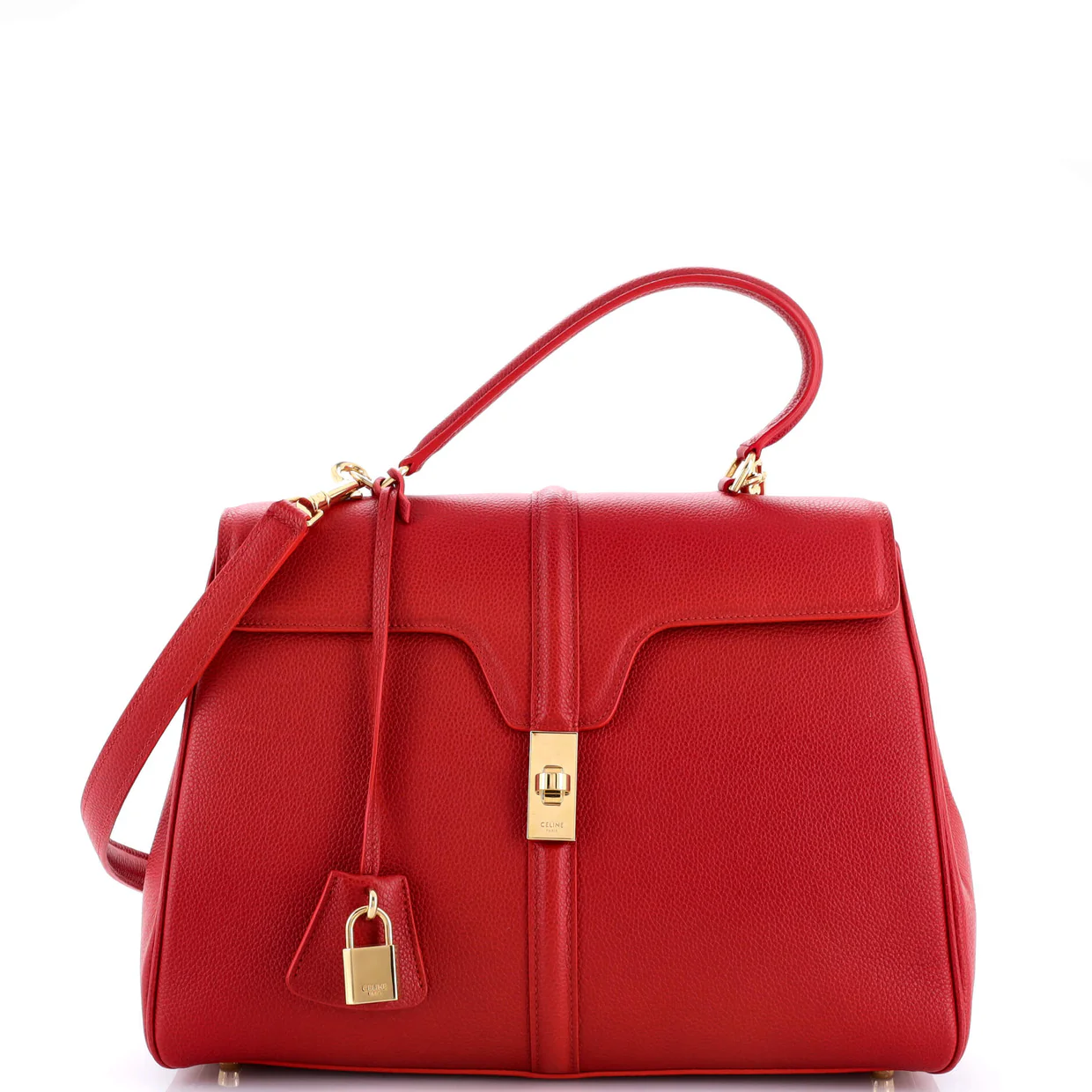 16 Top Handle Bag Grained Calfskin Medium - Deep Luxury