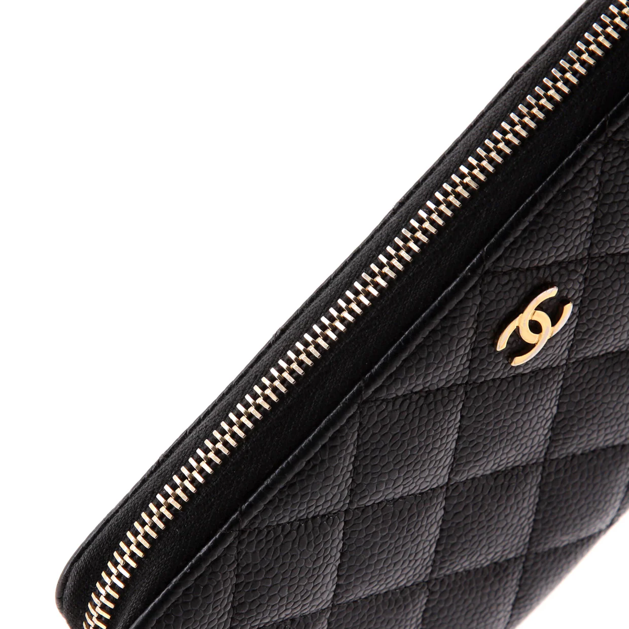 Zip Around Wallet Quilted Caviar Long - Deep Luxury