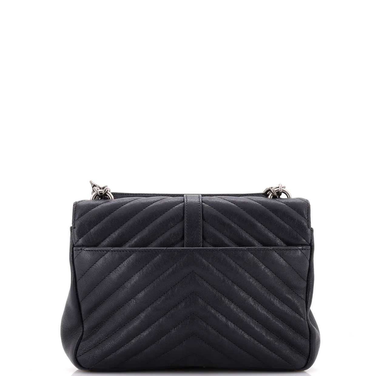 Classic Monogram College Bag Matelasse Chevron Leather Medium - Deep Luxury