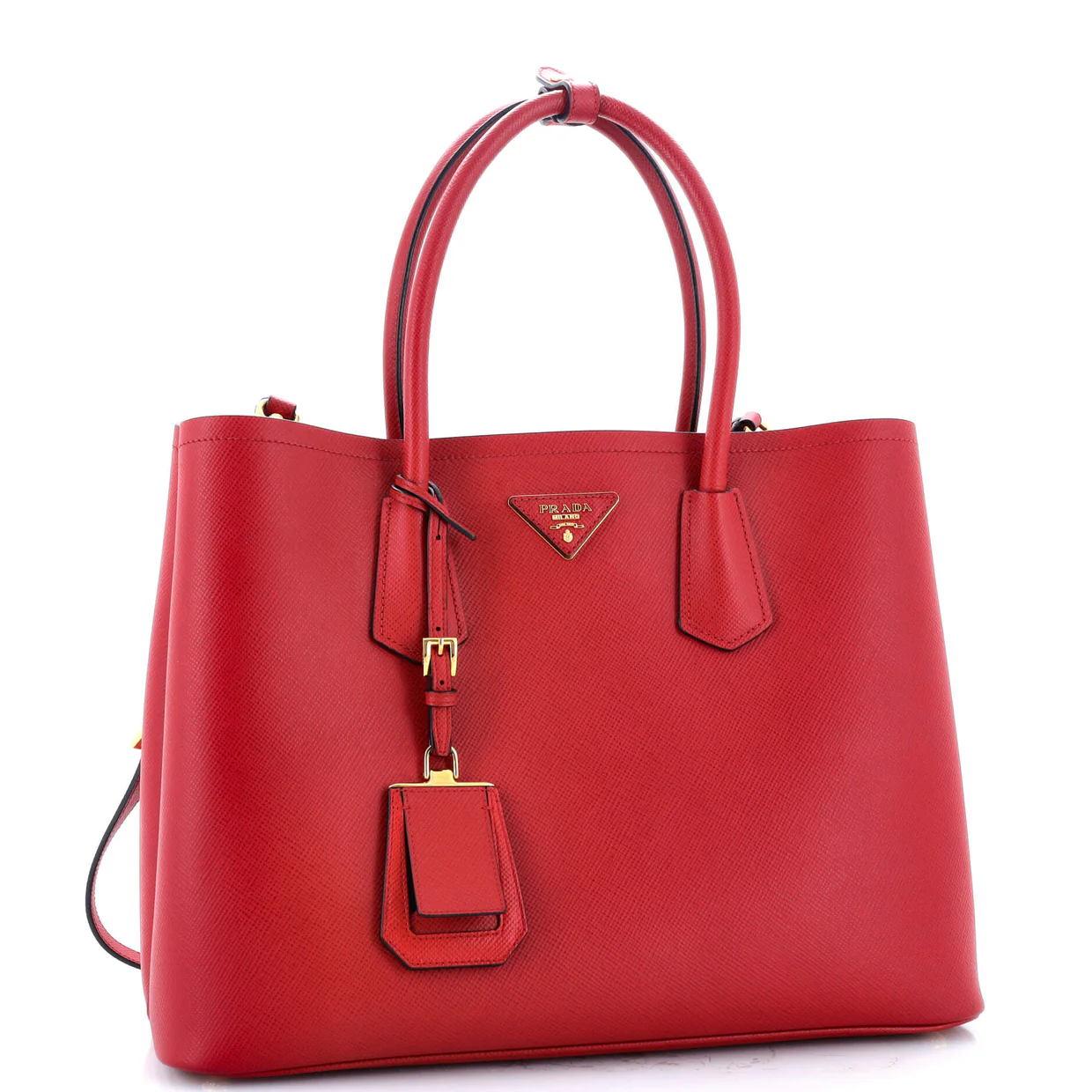 Cuir Double Tote Saffiano Leather Medium - Deep Luxury