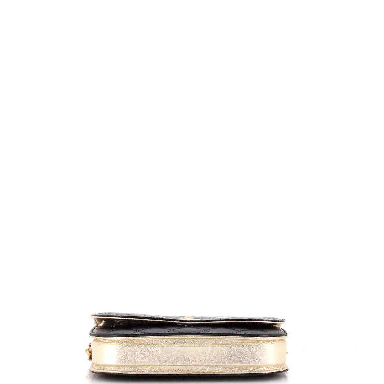 CC Pearl Button Wallet on Chain Quilted Lambskin - Deep Luxury