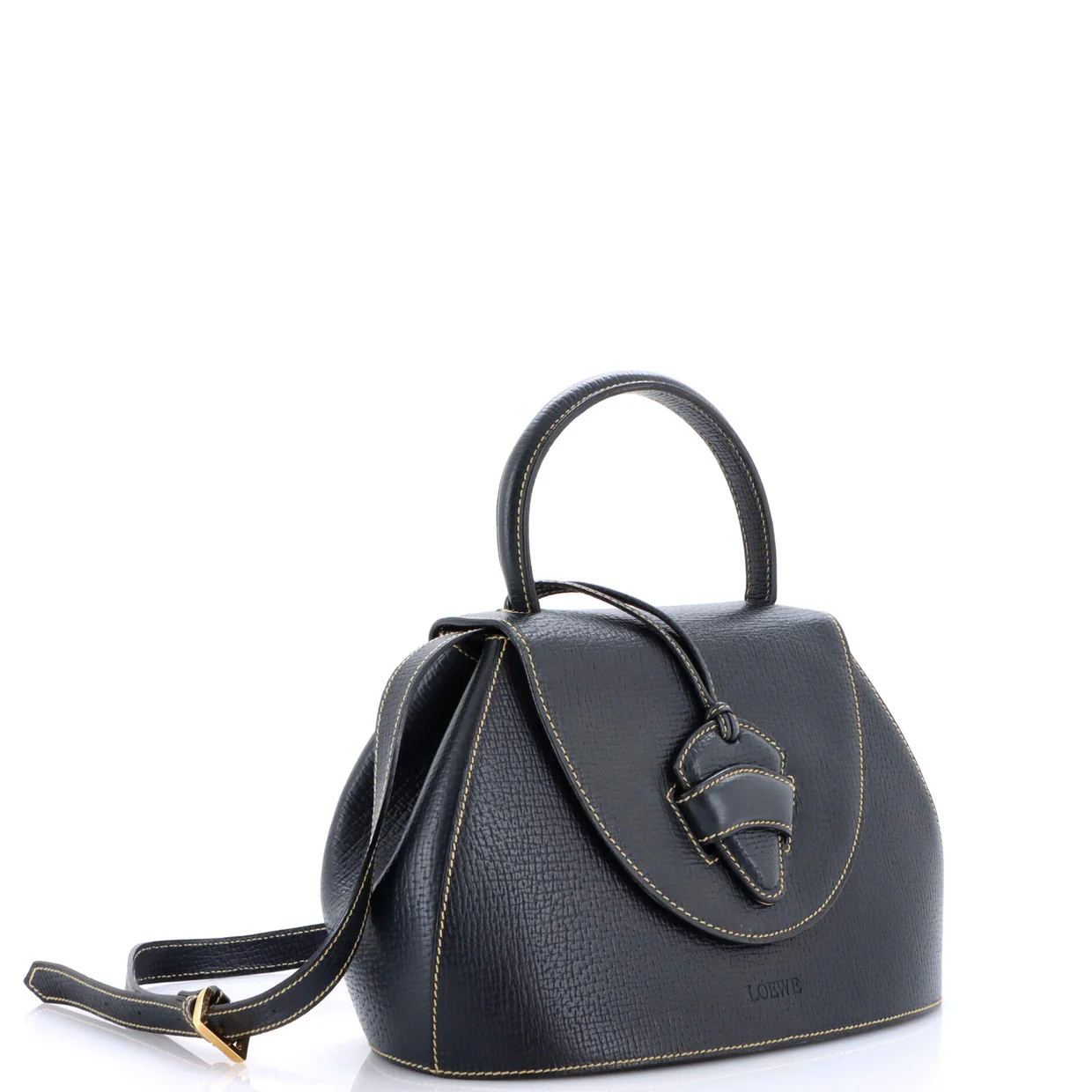Barcelona Dome Top Handle Bag Leather Medium - Deep Luxury