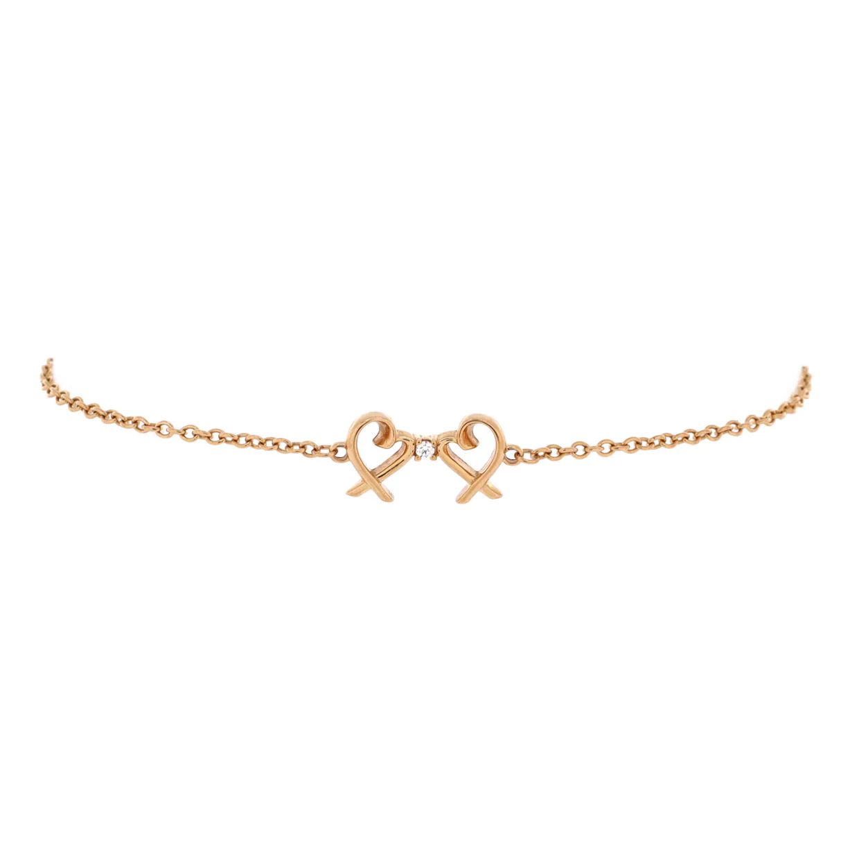Paloma Picasso Double Loving Heart Bracelet 18K Rose Gold and Diamond - Deep Luxury