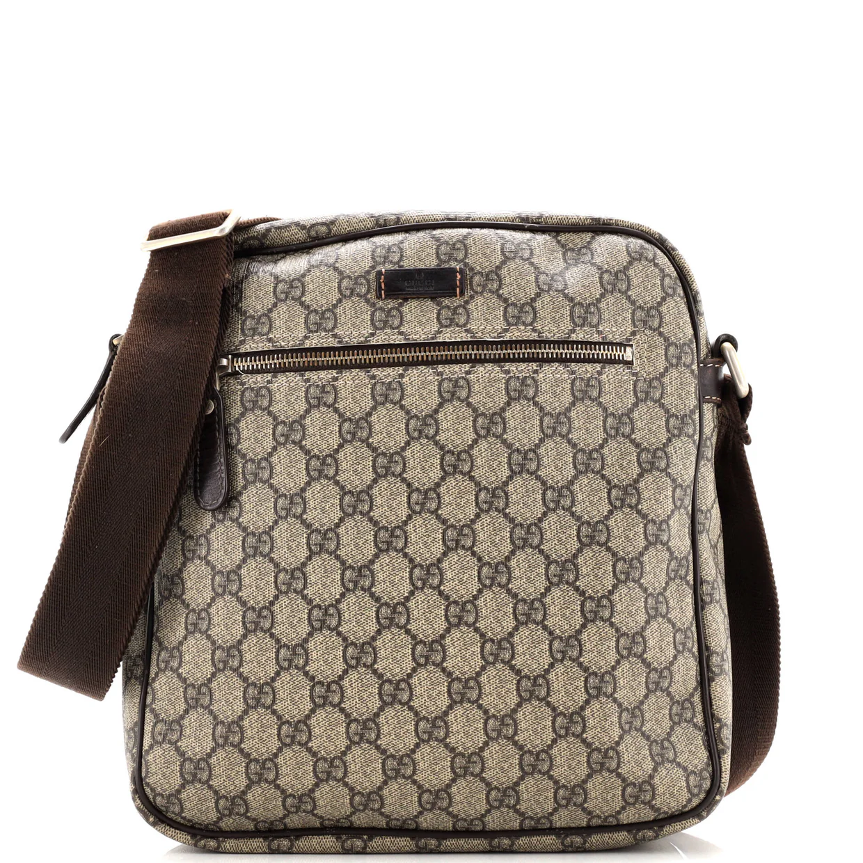 Front Zip Messenger GG Coated Canvas Medium - Deep Luxury