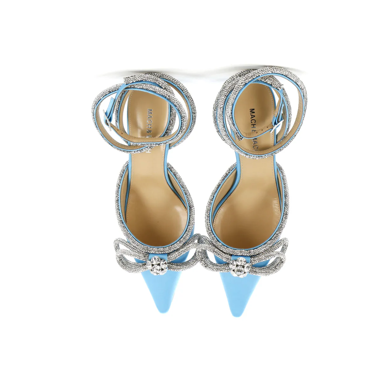 Women's Double Bow Ankle Strap Pumps Satin 75 - Deep Luxury