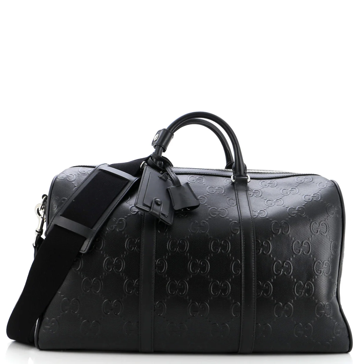 Convertible Duffle Bag GG Embossed Perforated Leather Large - Deep Luxury