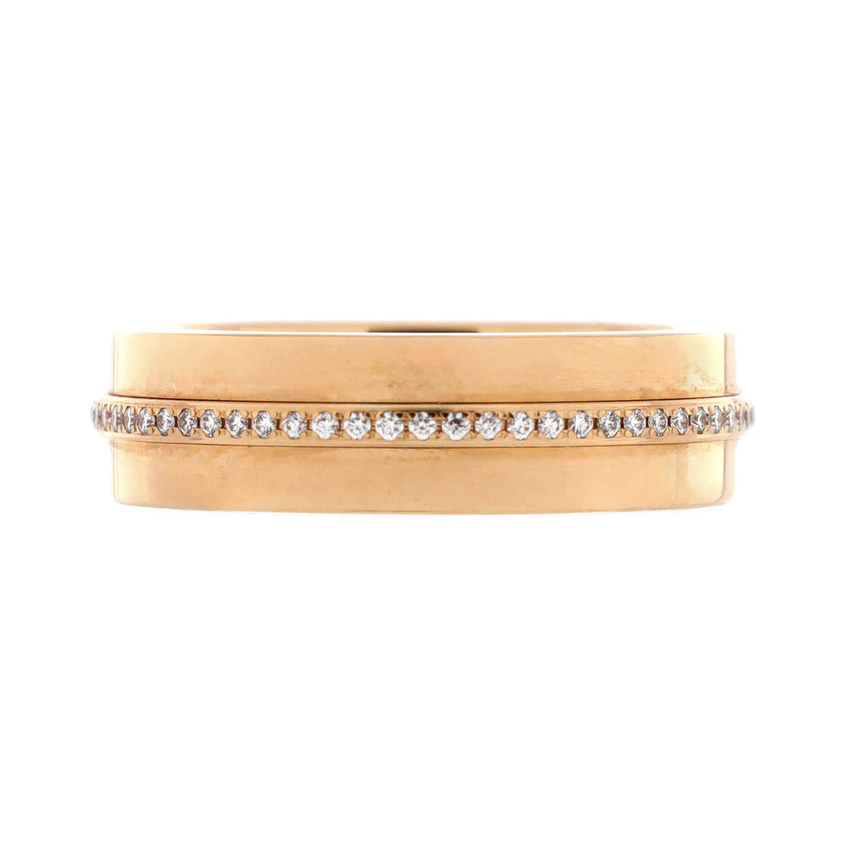 T Two Ring 18K Rose Gold and Diamonds Wide - Deep Luxury