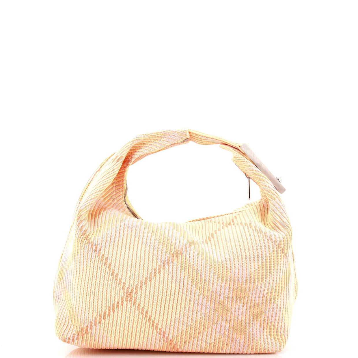 Peg Handle Bag Knit Check Fabric Medium - Deep Luxury