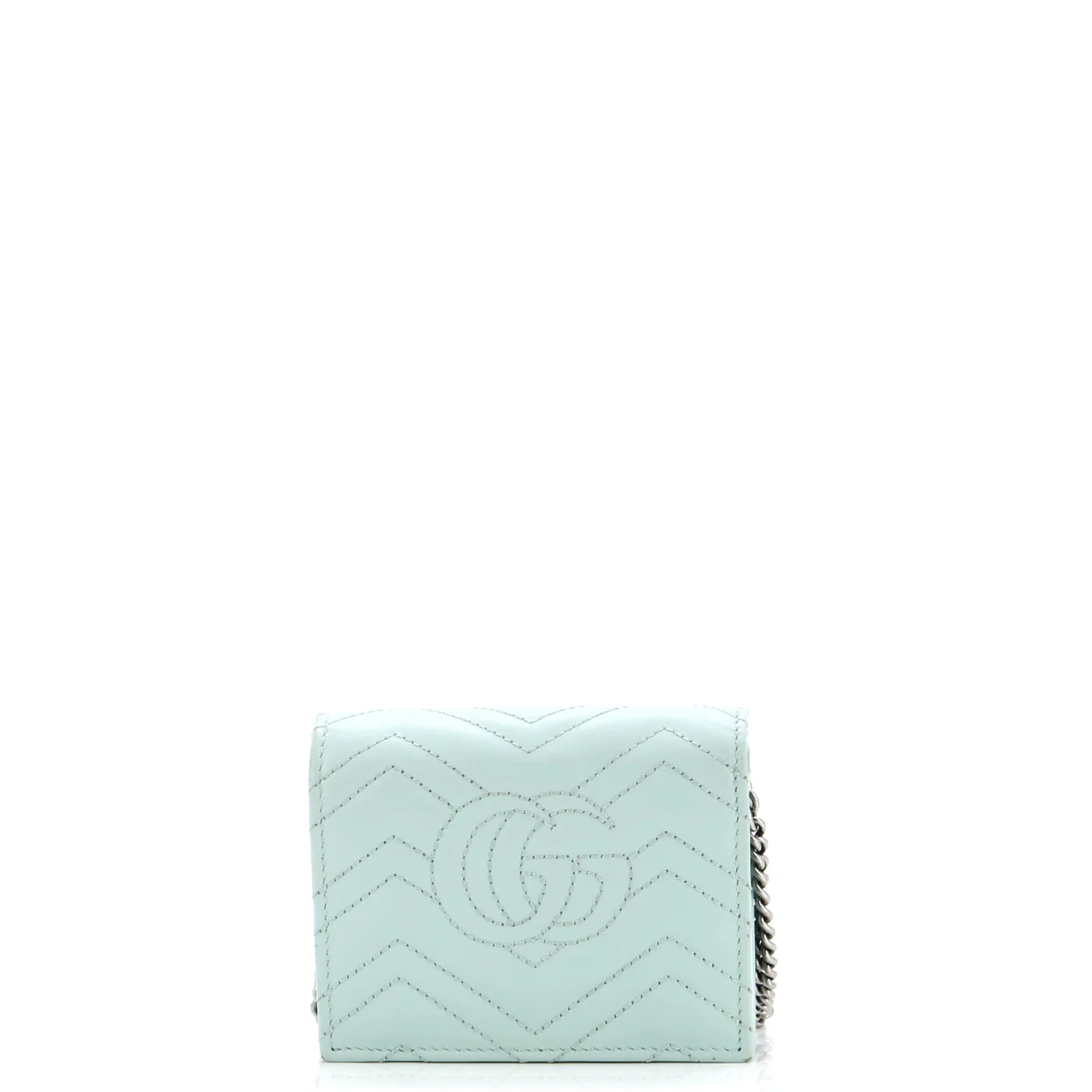 GG Marmont Card Case on Chain Matelasse Leather - Deep Luxury
