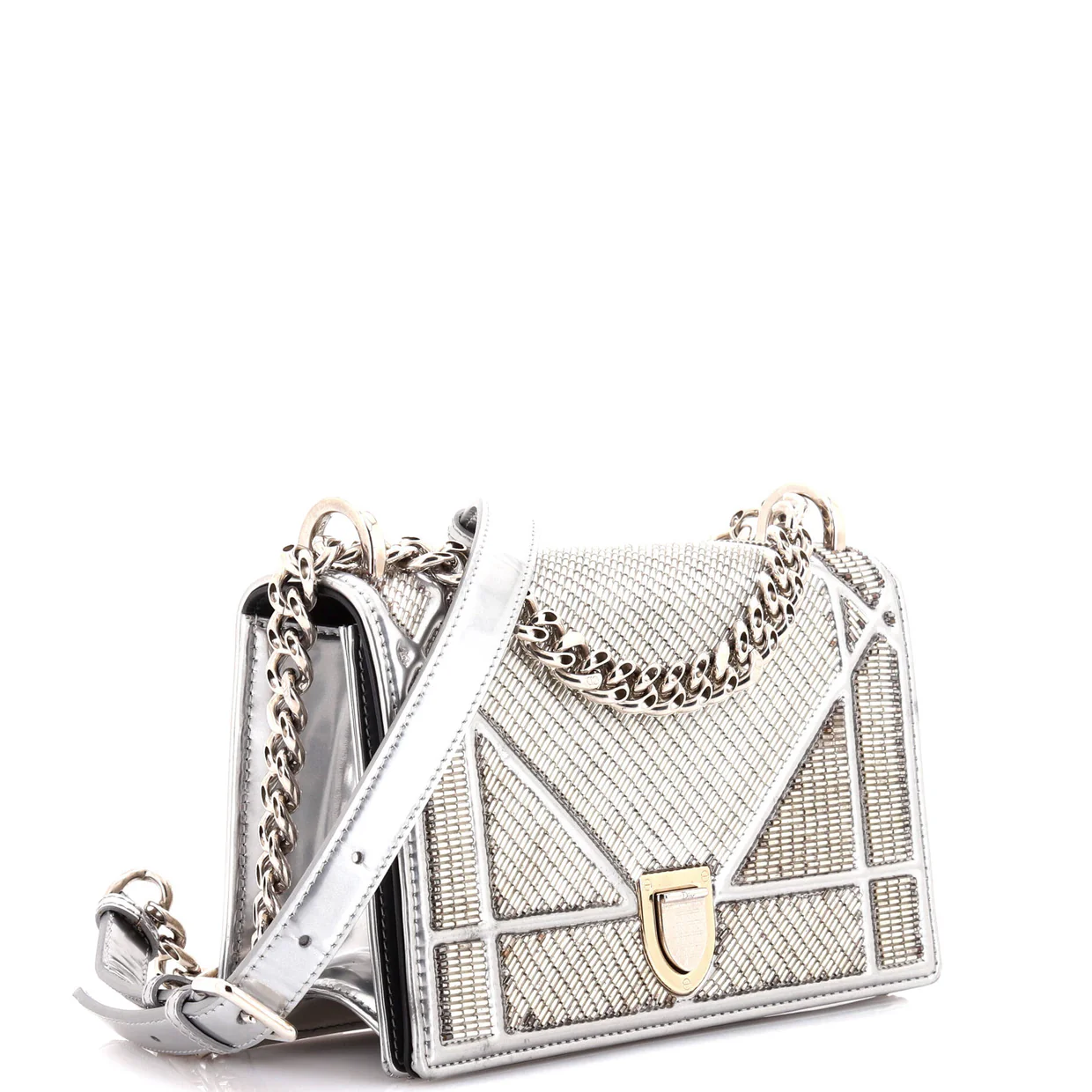 Diorama Flap Bag Beaded Leather Small - Deep Luxury