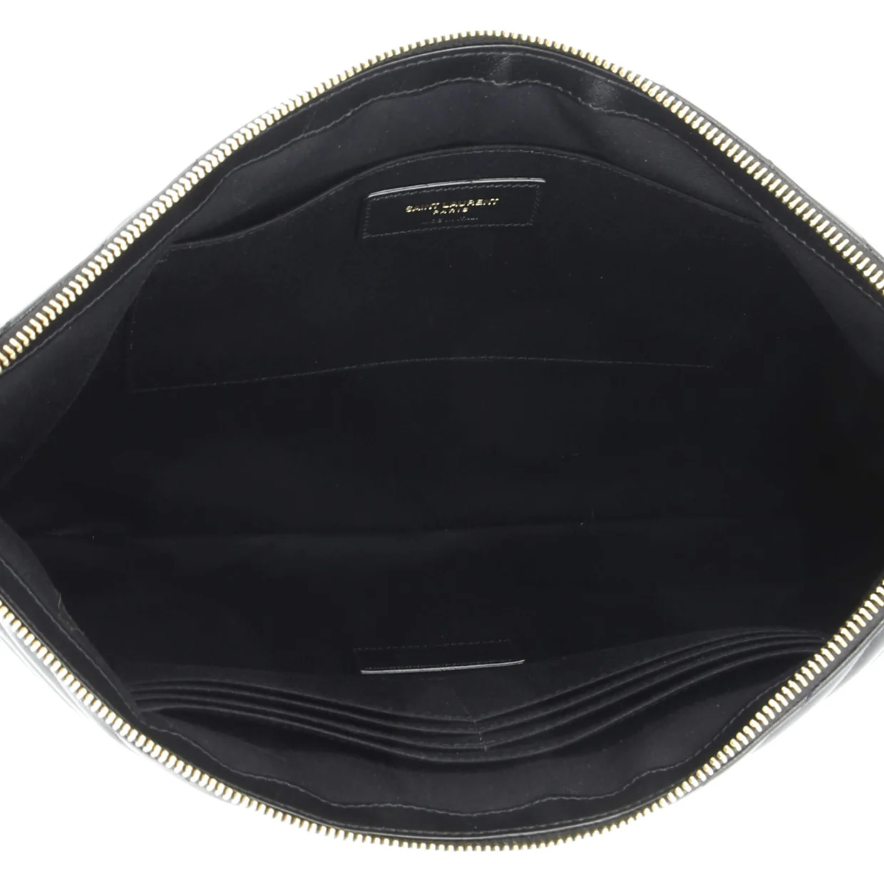 Classic Monogram Wristlet Pouch Matelasse Chevron Leather Large - Deep Luxury