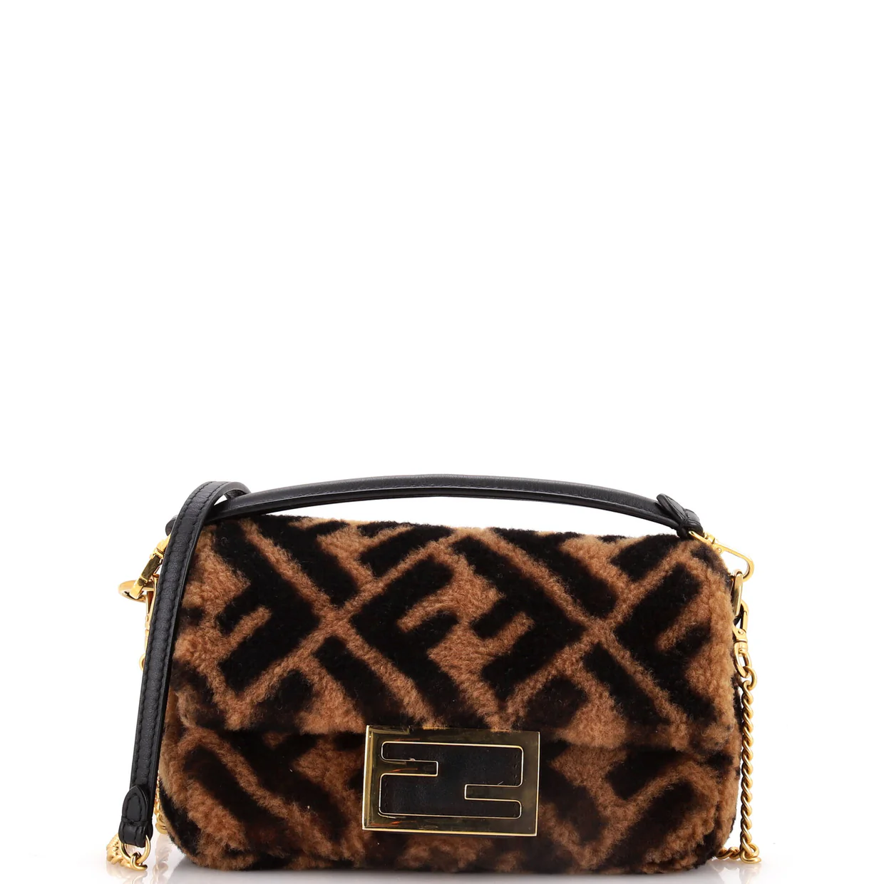 Baguette NM Bag Zucca Shearling Mini - Deep Luxury