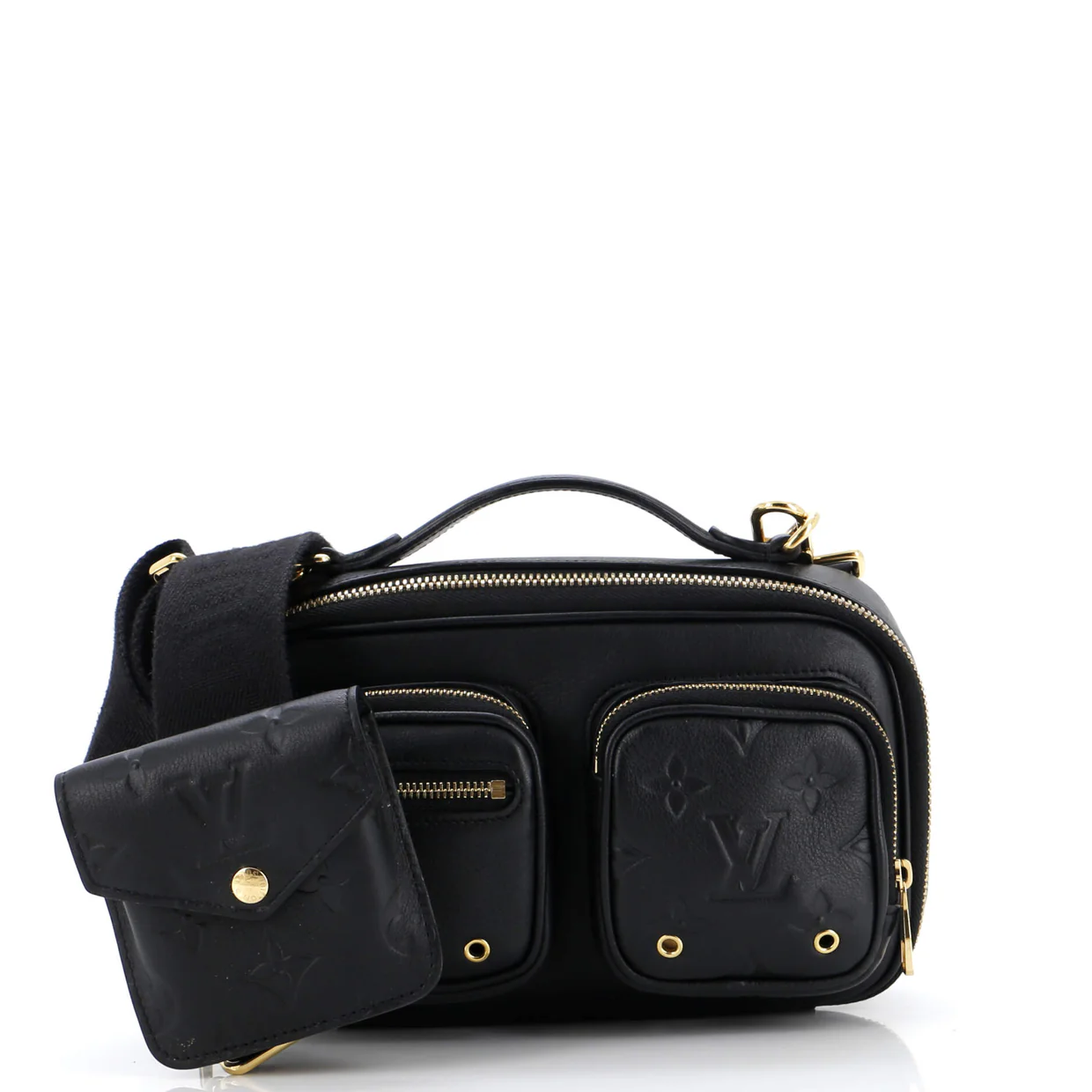 Utility Crossbody Bag Calfskin with Embossed Monogram Detail - Deep Luxury