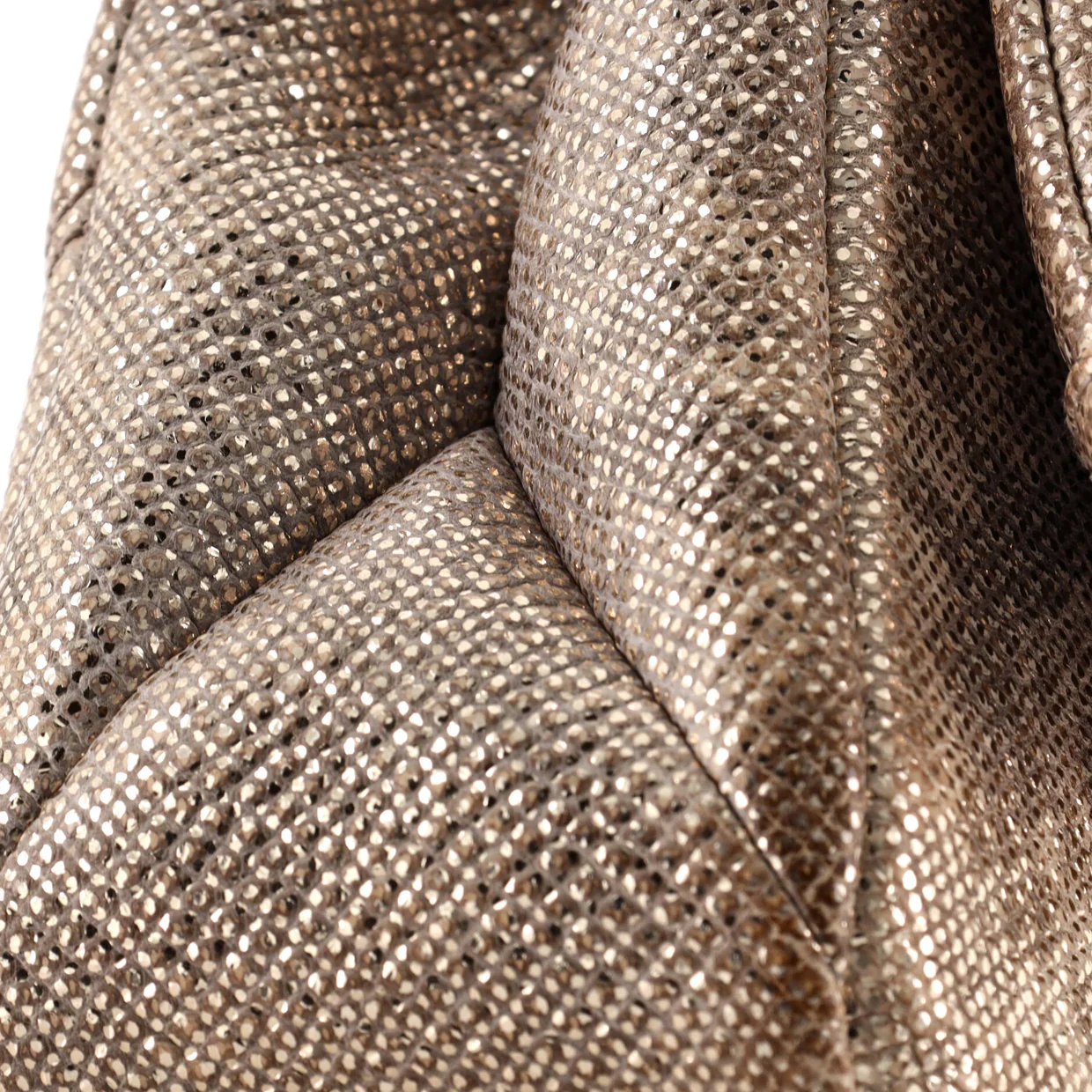 Serpenti Cabochon Shoulder Bag Diagonal Quilted Metallic Karung Small - Deep Luxury