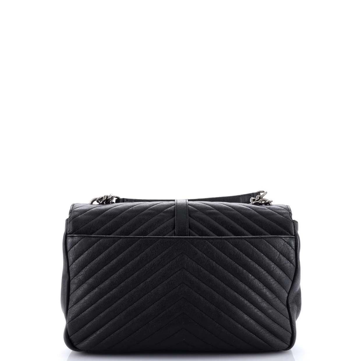 Classic Monogram College Bag Matelasse Chevron Leather Large - Deep Luxury