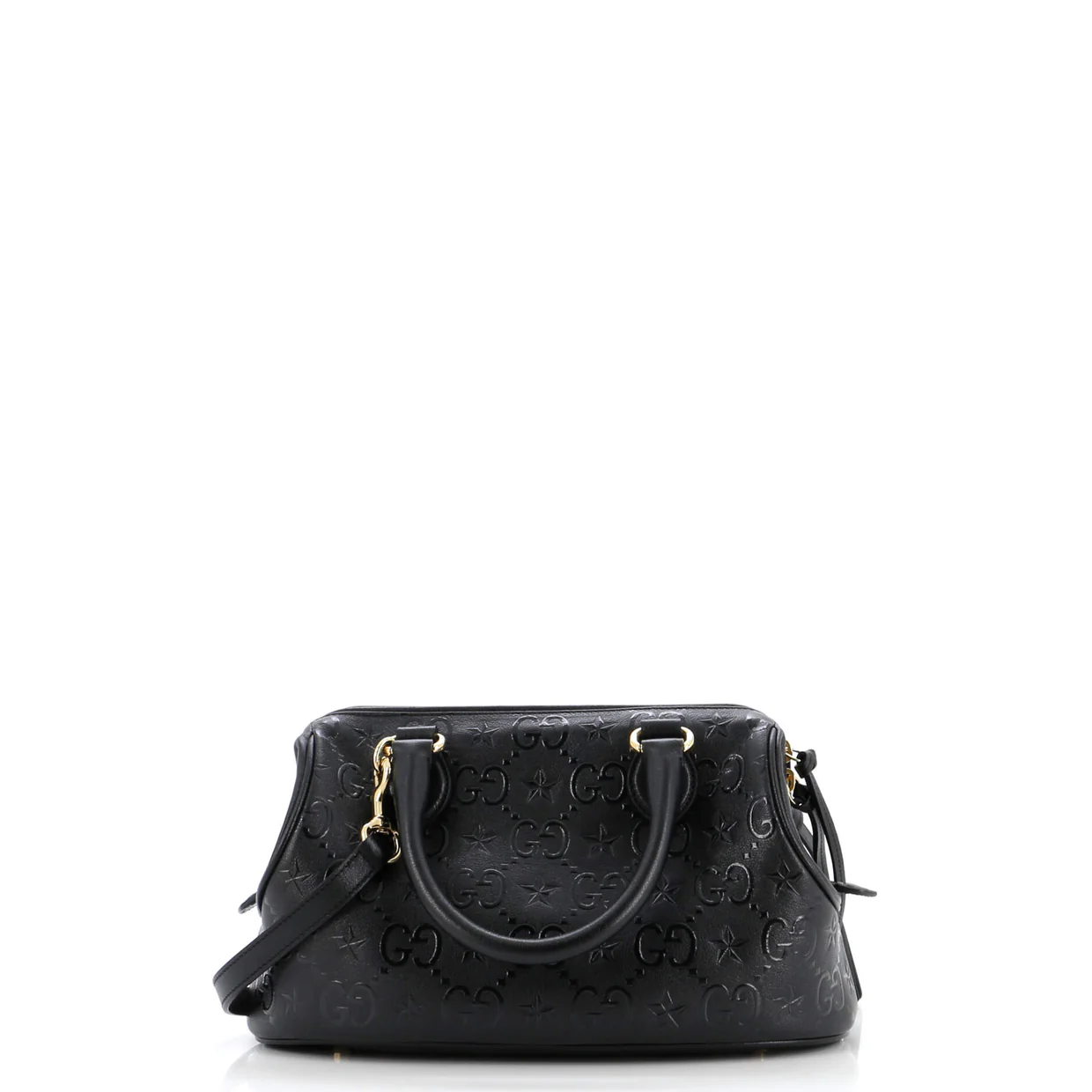 Wonka Convertible Top Handle Bowler Bag GG Star Embossed Leather Medium - Deep Luxury